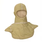 Front view of the MajFire PAC III PBI Gold/PBI Hood in yellow, a heat- and flame-resistant firefighter hood made with durable PBI Gold/PBI fabric, providing comfort, extended wear, and full coverage for the head, neck, and shoulders.