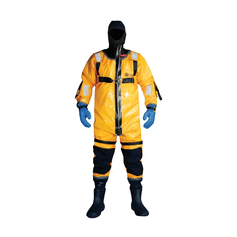 Mustang Survival® Ice Commander Rescue Suit provides advanced thermal protection and buoyancy for ice and cold water rescue operations.
