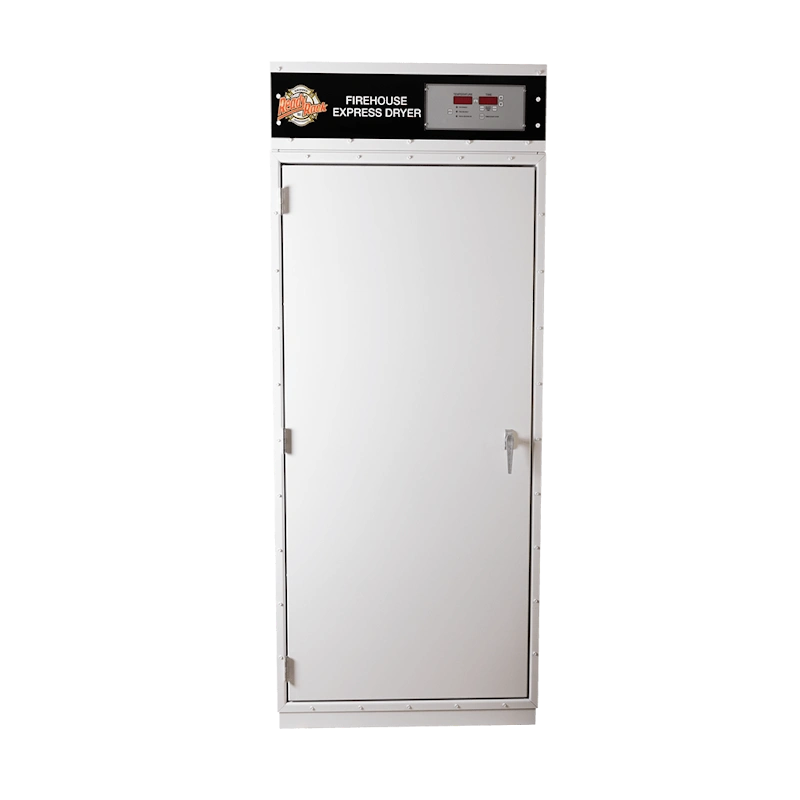 Ready Rack™ Firehouse Express Dryer – 2 Gear is a compact drying cabinet designed to quickly and safely dry up to two sets of firefighter turnout gear using high-volume, heated air circulation.