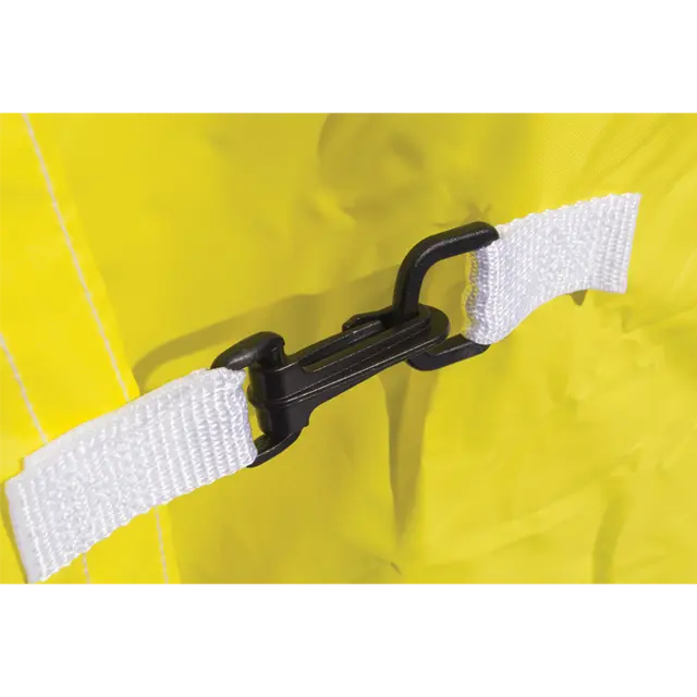 Close-up of hook strap on Pelsue® Interlocking Series Work Tent highlighting secure fastening system for stable assembly and wind resistance.