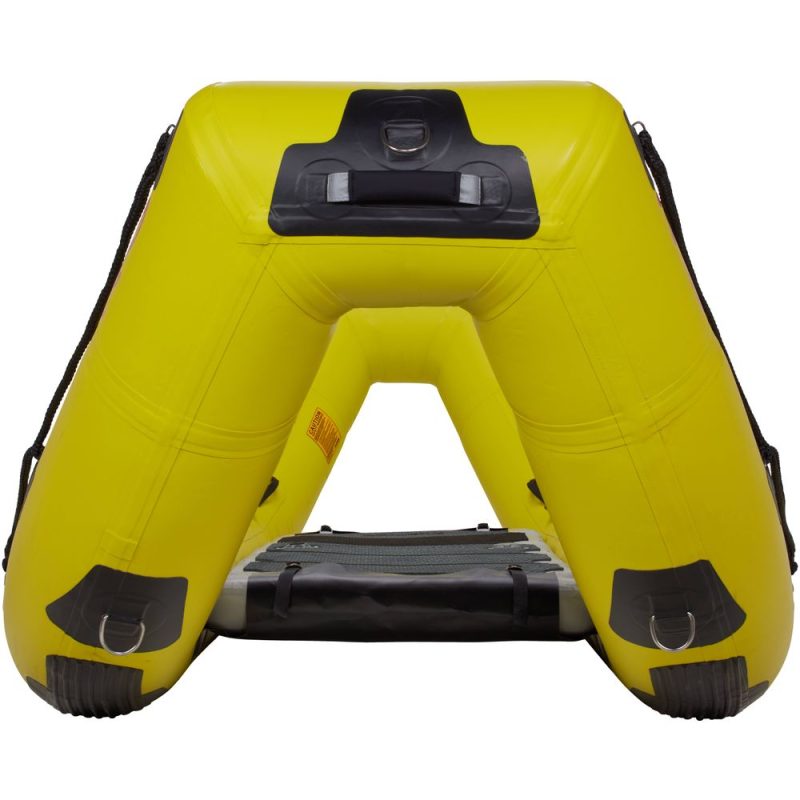 Front close-up of the NRS ASR 155 Rescue Boat pull handle and heavy-duty metal ring for rescue and transport use.