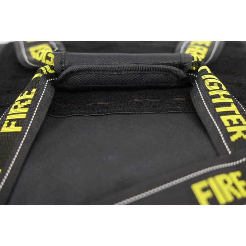 Closeup of top carrying handles on Lightning X LXFB10 black variant, emphasizing sturdy construction for easy transport.