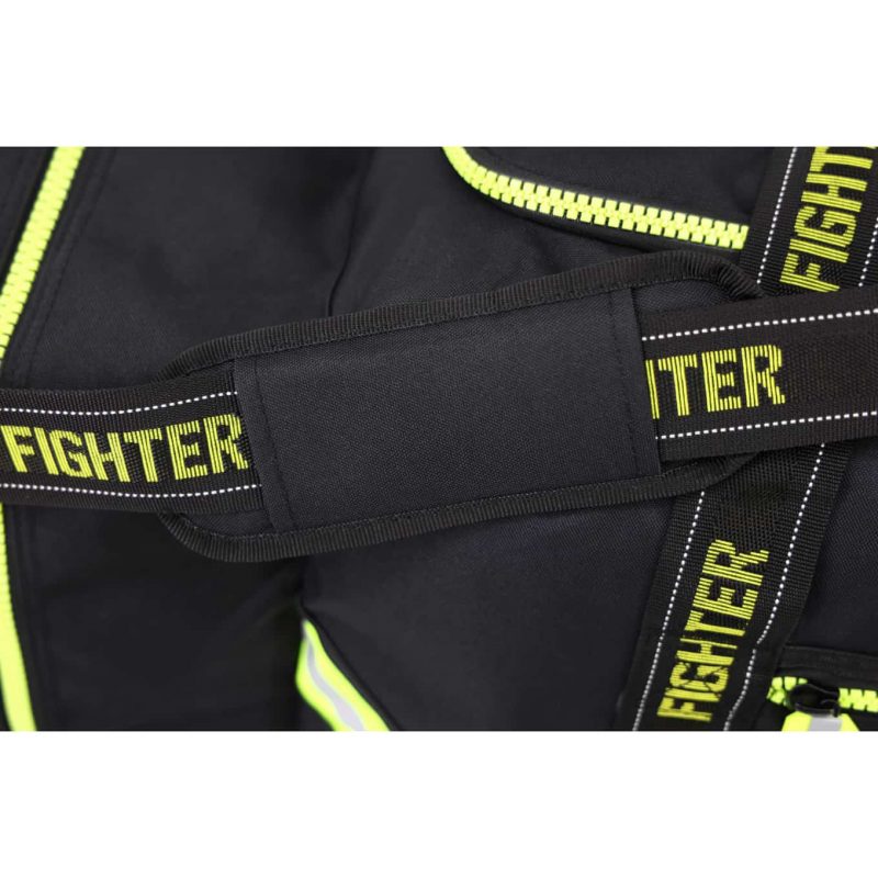Closeup of carrying strap on Lightning X LXFB10 black variant, showing reinforced stitching and comfortable grip.