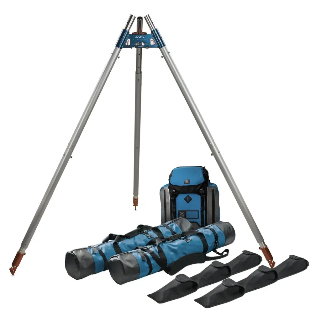 CMC™ Arizona Vortex Kit configured as a versatile tripod and anchor system for confined space and high-angle technical rescue operations.