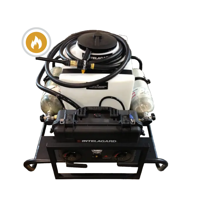 Intelagard Merlin® MP (Man Portable) Compressed Air Foam System offers lightweight, easy-to-carry compressed air foam delivery for efficient and effective portable firefighting operations.