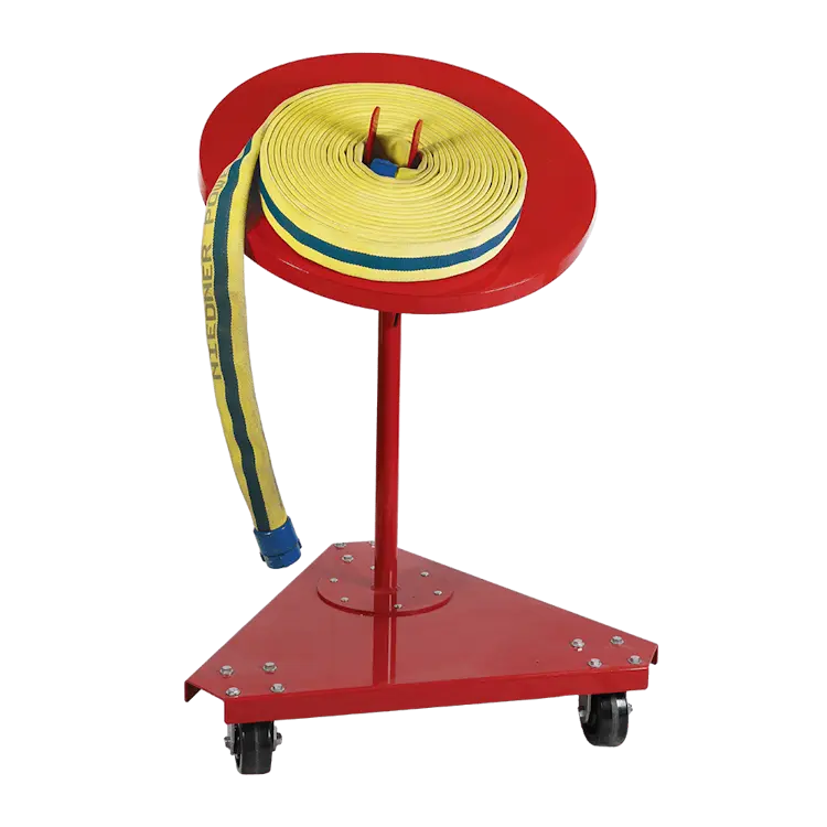 Ready Rack™ Tilting Hose Turntable loaded with hose, demonstrating smooth rotation and organized deployment for efficient firefighting and emergency response.