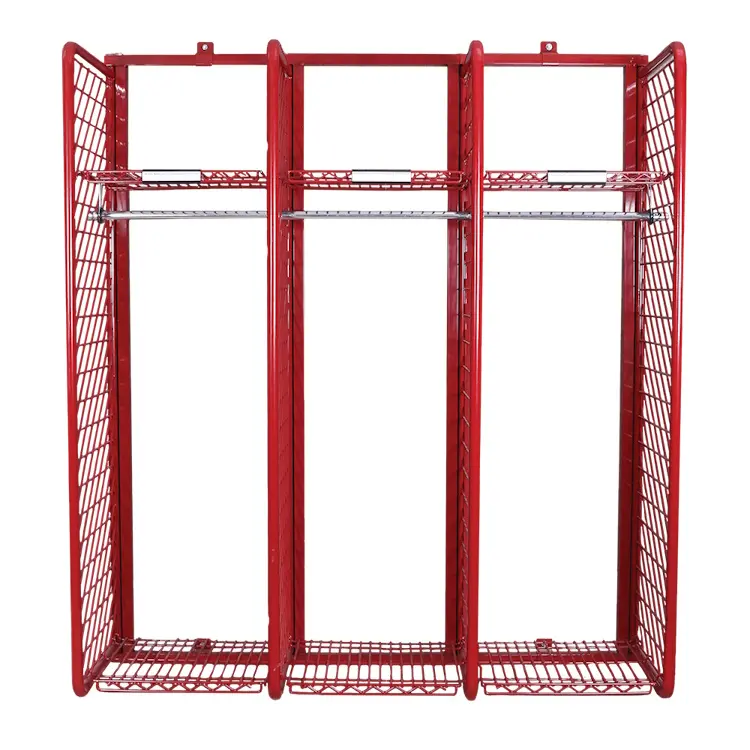 Ready Rack™ Wall Mounted Red Rack shown empty, featuring sturdy construction and compact design for efficient storage of firefighting gear.