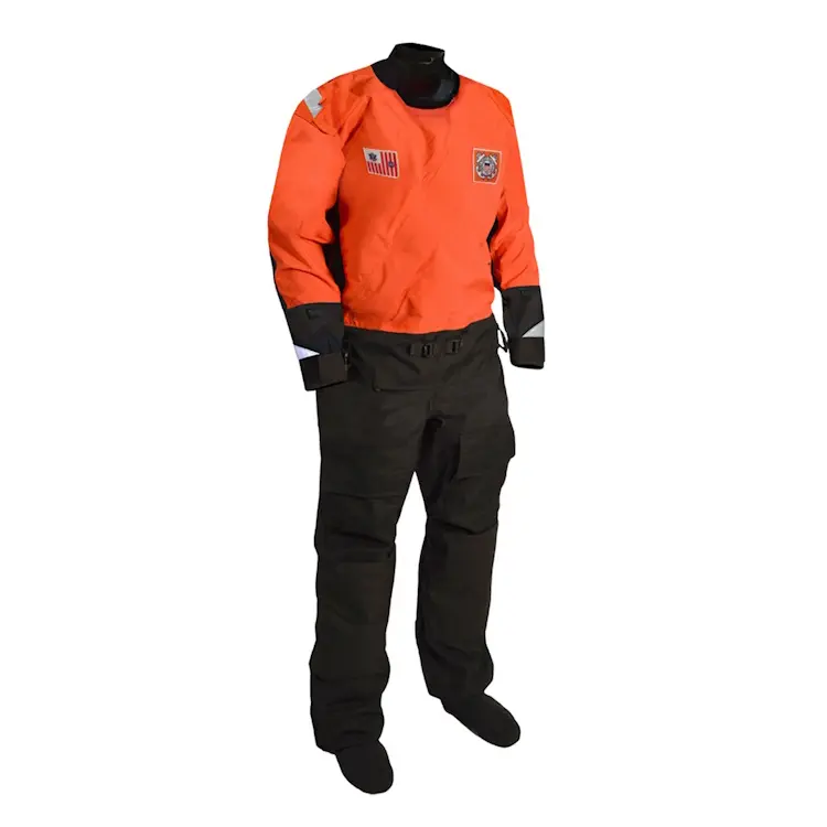 Mustang Survival® Sentinel™ Series Lightweight Boat Crew Dry Suit with drop seat relief opening, designed for boat crew members, featuring waterproof breathable fabric, reinforced seams, and ergonomic fit for comfort and protection in wet environments.