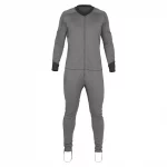 NRS Men’s Lightweight Union Suit, a breathable one-piece base layer designed for cool-weather paddling, featuring moisture-wicking fabric, four-way stretch, and a full-length zipper with dropseat for easy wear and comfort.