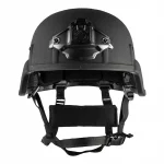 Front view of the Team Wendy® EPIC™ Responder Ballistic Helmet in black, showcasing its sleek ballistic shell, NVG mount, and front profile designed for law enforcement use.