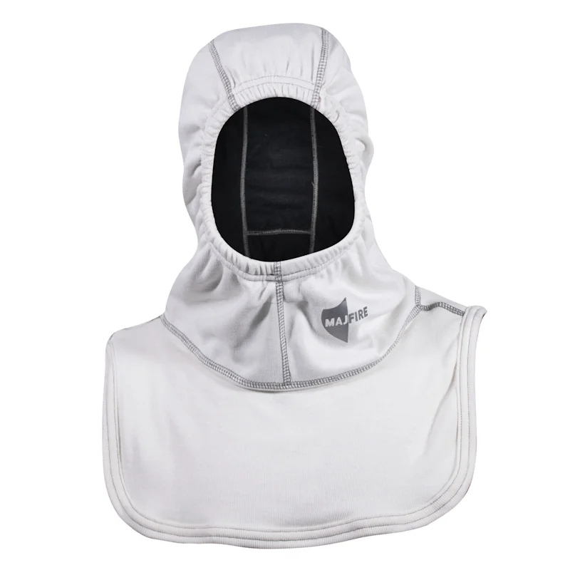MajFire HALO NB Particulate Hood designed for firefighter protection, featuring advanced particulate-blocking fabric and a comfortable, contoured fit for maximum safety and breathability.