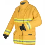 Lakeland® A10 Attack OSX Turnout Coat, engineered with advanced flame-resistant fabrics, reinforced impact areas, and moisture barriers for enhanced protection, durability, and firefighter comfort.