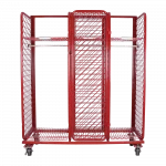 Ready Rack™ Mobile Red Rack shown empty, highlighting its open design, durable steel frame, and heavy-duty casters for mobile, organized fire gear storage.