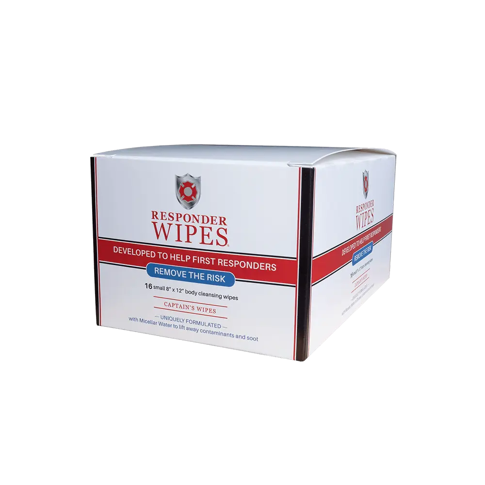 Ready Rack™ Responder Wipes container holding disinfectant wipes designed for quick cleaning and sanitizing of hands and surfaces by emergency responders.