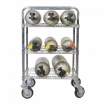 Ready Rack™ Multi-Purpose Mobile Bottle Cart features a sturdy frame and smooth-rolling wheels for safe and efficient transport of gas bottles in industrial and emergency environments.