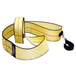 R&B Fabrications LDH-01YL Large Diameter Hose Strap with a high-visibility yellow strap and heavy-duty construction, designed to secure and carry large diameter fire hose quickly and efficiently during emergency response.
