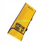 R&B Fabrications 441YL Oversized Hydrant Tool Bag with a bright yellow, heavy-duty design and spacious interior, designed to carry and organize larger hydrant tools for quick access during firefighting operations.