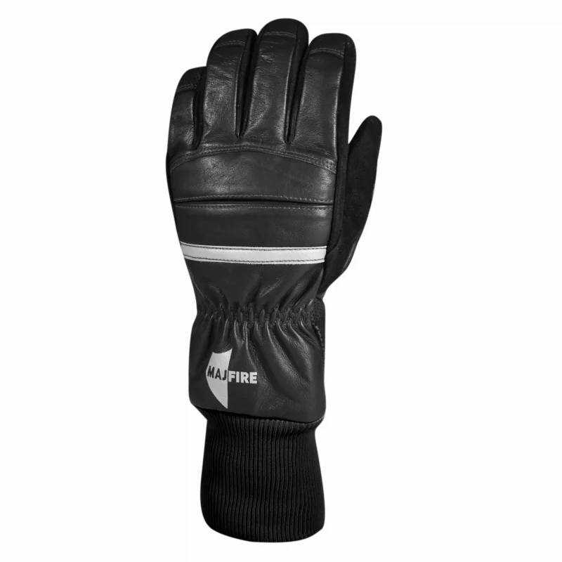 Single MFA73 glove top view highlighting smooth kangaroo leather surface and secure wristlet cuff for snug fit.