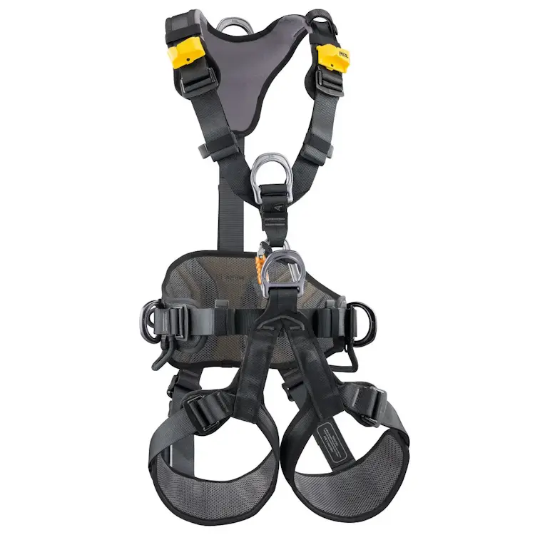 Petzl® AVAO® BOD FAST Harness International Version alternate model shown back view, featuring an updated dorsal attachment and ergonomic padding designed for enhanced comfort and safety in rope access and work-at-height tasks.
