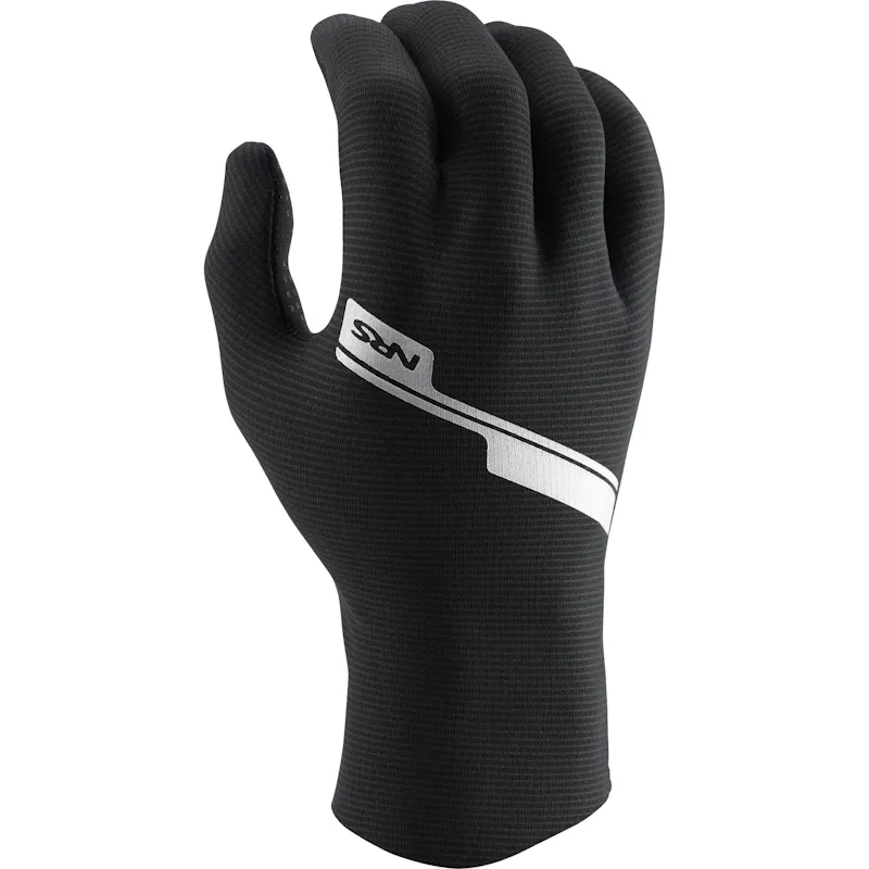 Single NRS Men’s HydroSkin Glove showing the back of the hand, highlighting the sleek neoprene exterior and contoured design for a snug fit.