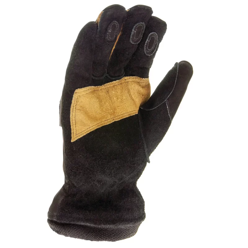 Palm side view of the Dragon Fire X2 Gloves (NFPA 1971-2018 Edition), showing heat-resistant materials, reinforced grip surfaces, and ergonomic stitching for maximum protection and control in firefighting conditions.