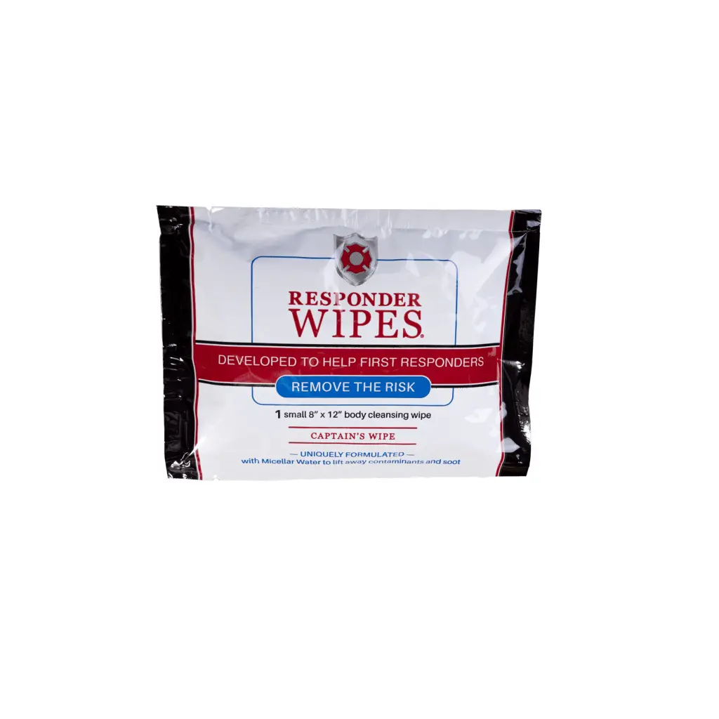 Front view of a Ready Rack™ Responder Wipes box, featuring disinfectant wipes designed for quick sanitization by emergency responders.