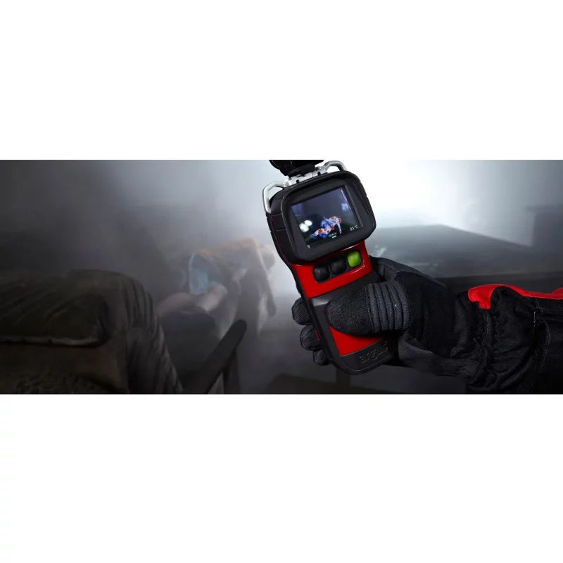 Avon Protection Mi-TIC 320 Firefighter Thermal Imaging Camera in use by a firefighter, delivering detailed thermal visuals to identify hotspots and improve safety during fire emergencies.