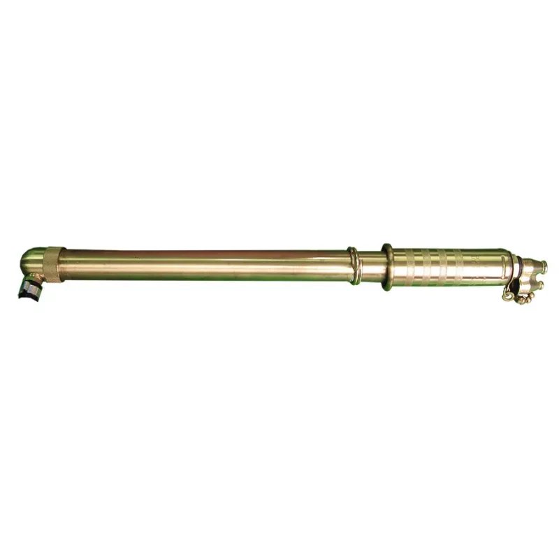 Close-up view of the brass pump rod for INDIAN™ FER500 5.5-Gallon Poly Tank with INDIAN™ Fire Pump, highlighting the metal construction and attachment points.