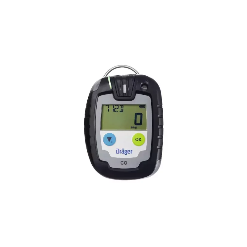 Dräger Pac® 6000 Single-Sensor Gas Detector for carbon monoxide (CO), a portable and rugged device delivering real-time hazardous gas detection with a clear digital display and intuitive controls for industrial safety.