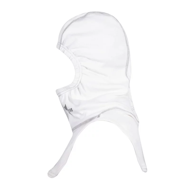 Left side view of Majestic Safety HALO NB Particulate Hood highlighting its secure fit and seamless design for effective protection during firefighting operations.
