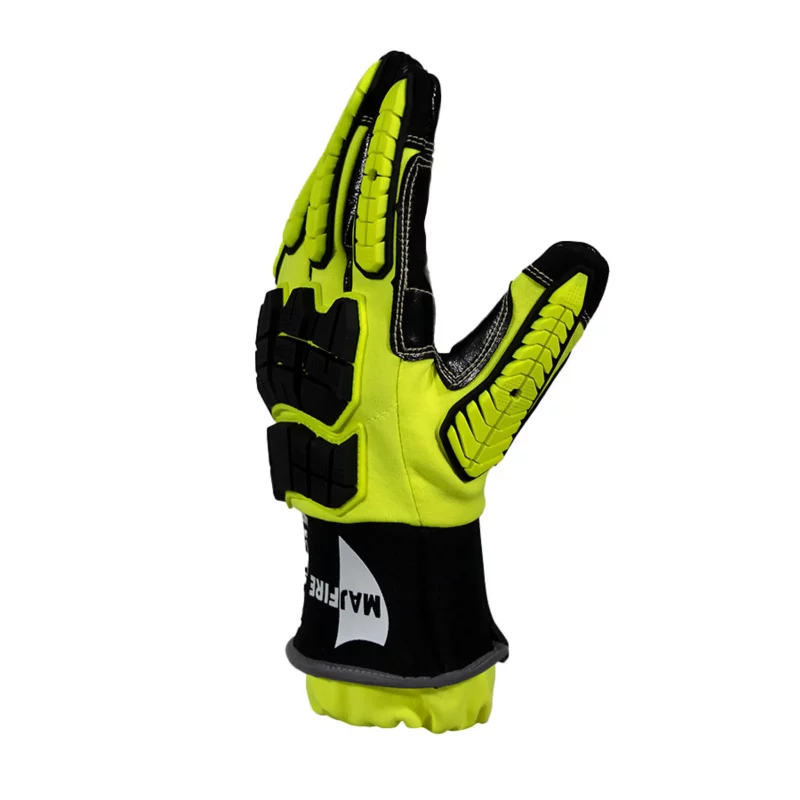 Top side view of a single Majestic Safety MFA15B glove showing protective padding and breathable fabric for comfort during extended use.