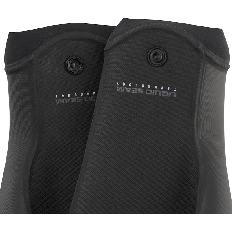 Closeup of the wrist area on a pair of NRS Maverick Gloves, showing the snug cuff design and seamless construction for water resistance.