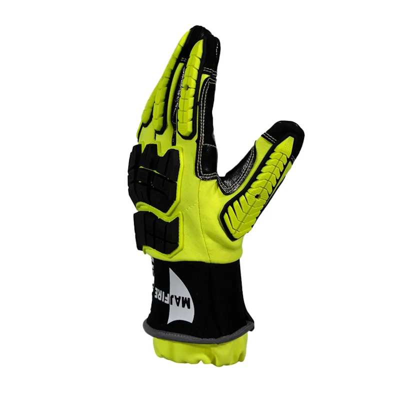 Top side view of a single MajFire MFA15B glove showing protective padding and breathable fabric for comfort during extended use.
