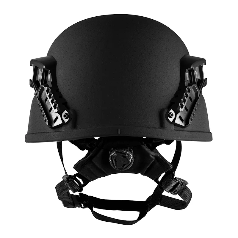 Back view of the Team Wendy® EPIC™ Protector Ballistic Helmet in black, displaying the retention system, rear profile, and contoured shell for balanced protection.