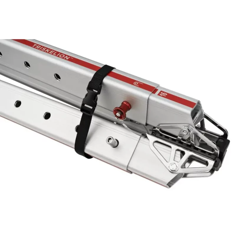 CMC™ Triskelion™ tripod bundled and secured with a buckle, demonstrating its compact and portable design for easy transport.