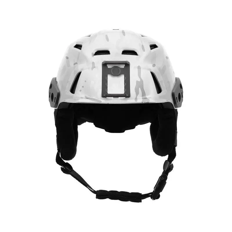 Team Wendy® M-216™ Backcountry Ski Helmet front view in MultiCam® alpine/gray, showing rugged design for winter outdoor sports.
