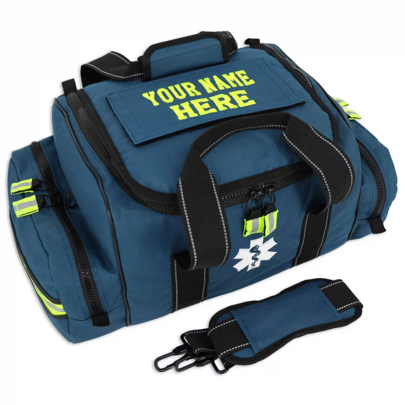 Lightning X LXMB30 navy blue variant large EMT first responder bag featuring spacious compartments and heavy-duty construction for organized emergency medical supply storage.
