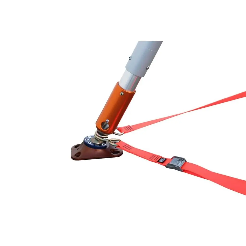 Rope hooks attached to the flat bottom legs of the CMC™ Arizona Vortex Kit tripod, providing stable and secure anchor points for ropes in technical rescue operations.