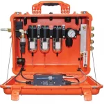 Air Systems® 50 CFM Auto-Air™ Breather-Box® filtration system with 79 CFM flow capacity and 4 couplings, designed for efficient compressed air filtration in industrial settings.