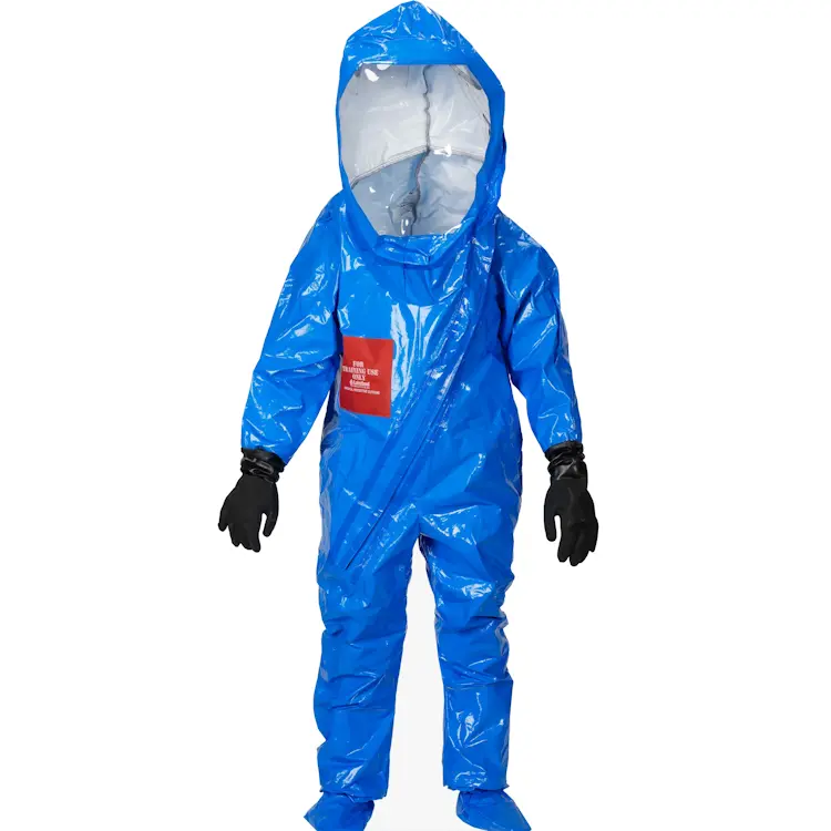The Lakeland® Interceptor® Plus Front Entry Training Suit is a durable, reusable protective garment designed for safe, realistic hazmat and chemical training scenarios with enhanced comfort and mobility.