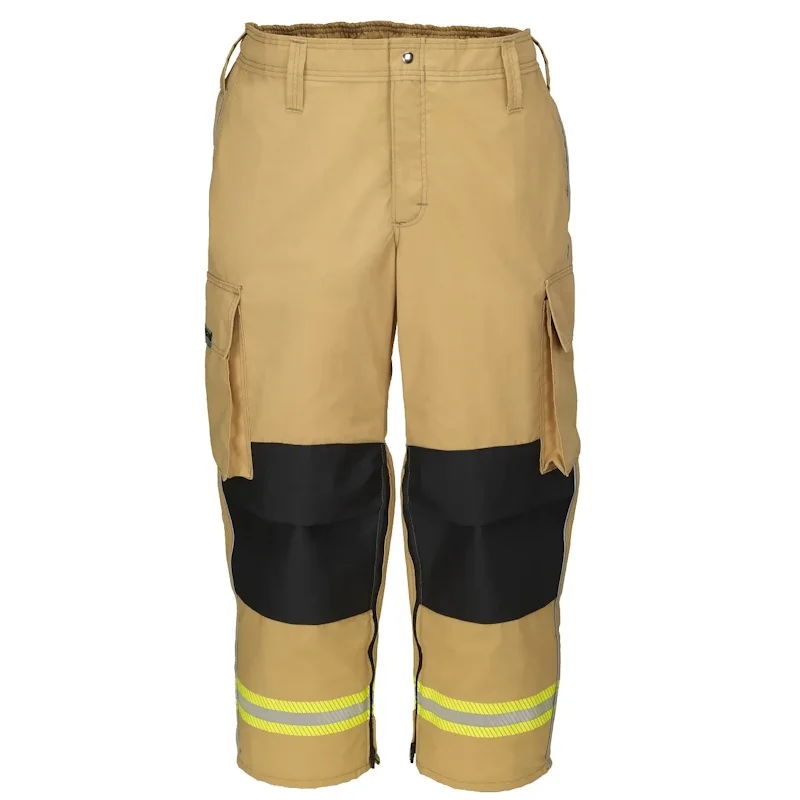 Lakeland® Dual-Certified Pants (DCPTD), flame-resistant protective trousers designed for wildland firefighting and emergency rescue, featuring reinforced knees, reflective striping, adjustable waistband, and durable rip-stop fabric for enhanced safety and comfort.