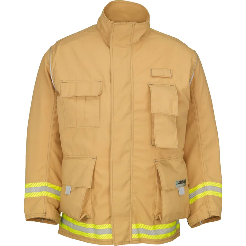 The Lakeland® Dual-Certified Coat (DCCTD) is a high-performance, dual-compliant firefighter turnout coat designed for optimal protection, mobility, and visibility in both structural and wildland firefighting environments.