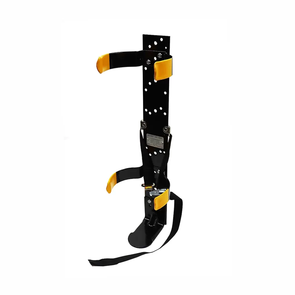 Ziamatic™ Assembled Walk Away Spring Clip Bracket with 6″ Clips designed to securely hold larger firefighting tools or cylinders, offering quick access and dependable storage during emergency operations.