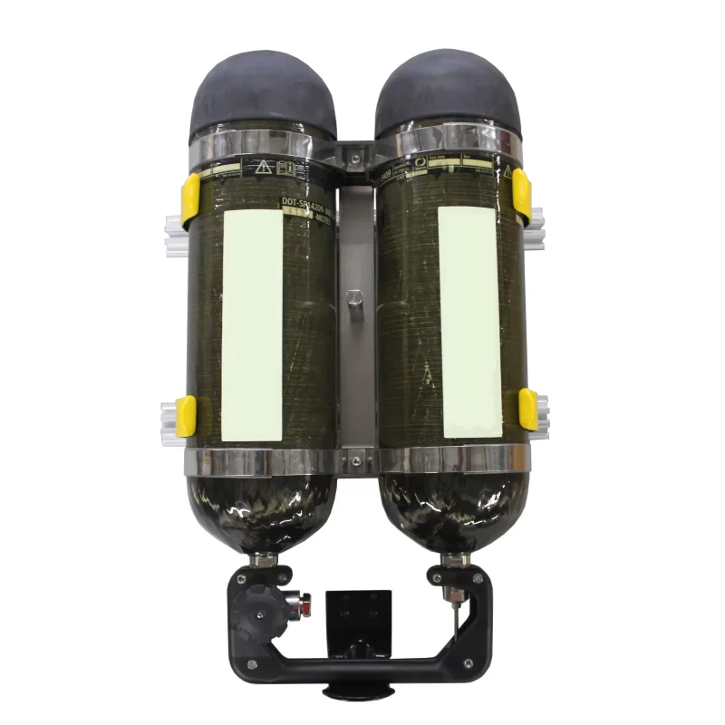 Ziamatic™ Dual Air Cylinder Brackets designed for secure mounting of two air cylinders, featuring heavy-duty steel construction and corrosion-resistant finish for durability.