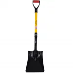 Ziamatic™ 27" Square Point Shovel compact yet sturdy, featuring a steel blade and comfortable handle for precise digging and material handling in tight spaces.