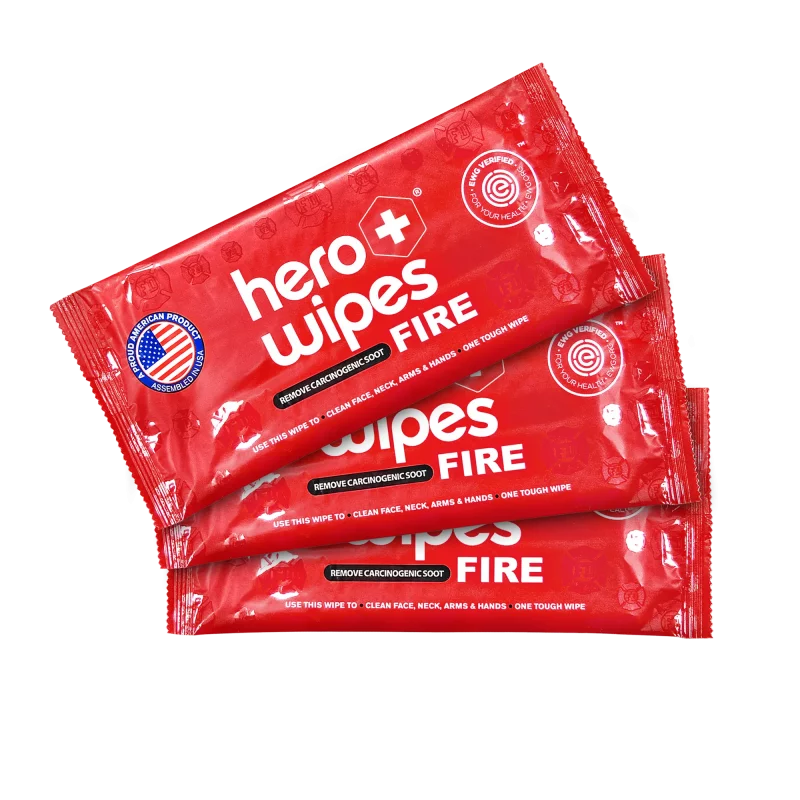 A spread of multiple Hero Wipes® Individually Wrapped XL Body Wipes, highlighting their large size and convenient single-use packaging designed for effective personal cleansing in industrial and outdoor environments.