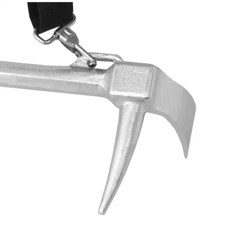 Close-up of the Ziamatic™ QUIC-BAR Tool’s striking end with chrome finish, highlighting its durable construction designed for effective prying and impact tasks.