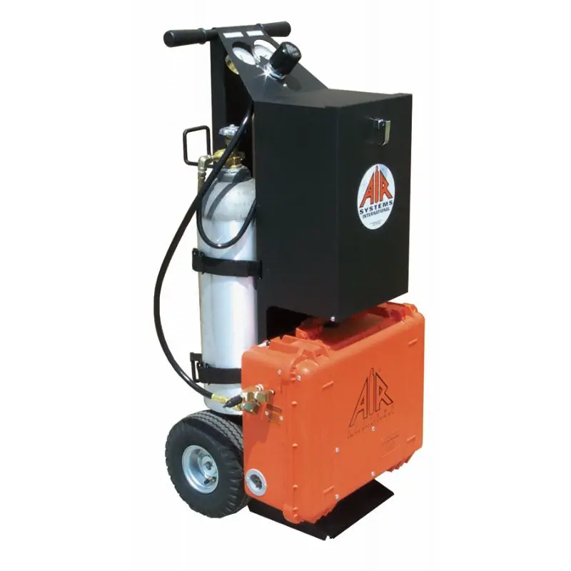 Air Systems® 50 CFM Auto-Air™ small cart with 79 CFM flow capacity and 4 couplings, designed for compact and efficient compressed air distribution in industrial settings.