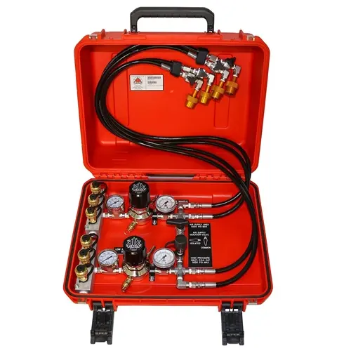 Air Systems® MACK-NFPA™1 Series featuring regulator isolation valve, CGA-347 high-pressure inlet, and protective cover cap for safe and efficient compressed air control.