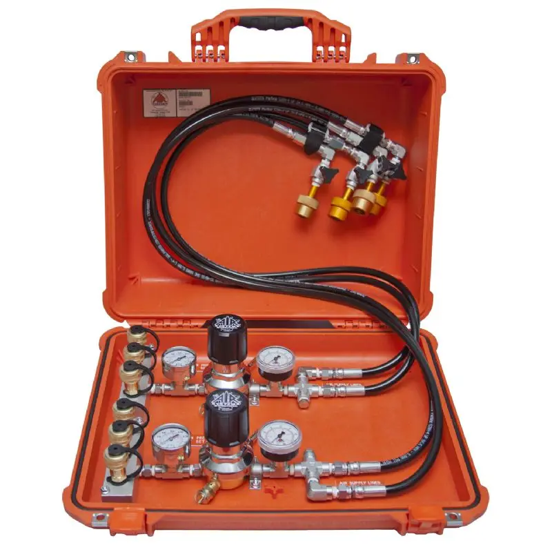 Air Systems® MACK-NFPA™ Series featuring dual independent regulators, 3 outlet manifolds, and dual low-pressure alarms for enhanced safety and reliable compressed air distribution.